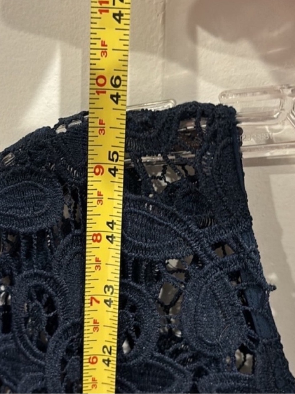 Soieblu NEW Navy Lace Dress Nude Underlay Knee Length Fit N Flare Womens 1X - Picture 11 of 13